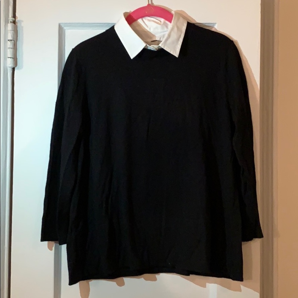 Kate Spade black collared relaxed sweater